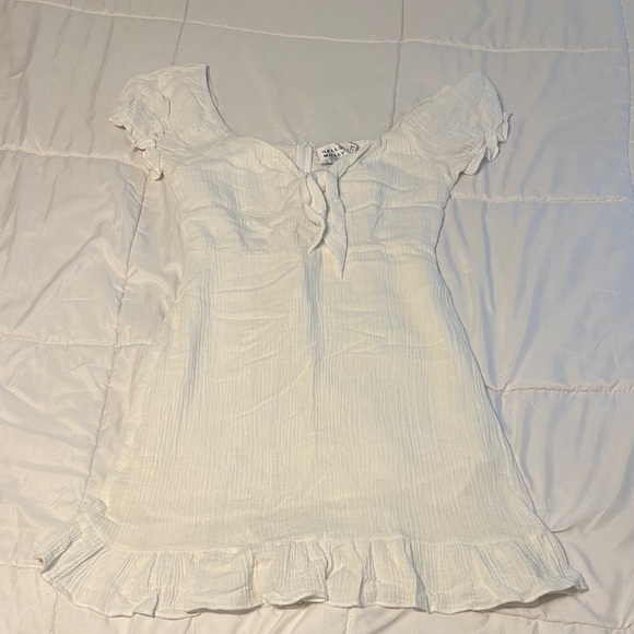 White Ruffle Sleeve Dress - Picture 2 of 3